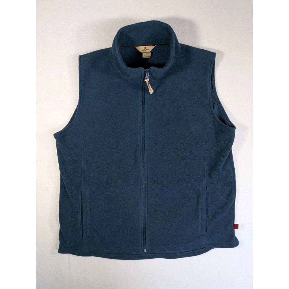 Woolrich Women’s Large Sleeveless Fleece Vest Indigo Blue Outdoor Lightweight